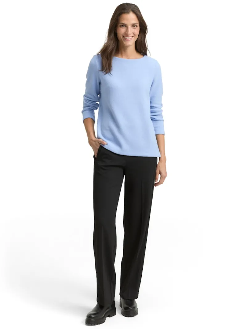 Tom Tailor Pullover & Sweatshirts*Soft-Touch Sweatshirt mit Knopf-Details mid blue melange