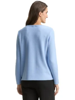 Tom Tailor Pullover & Sweatshirts*Soft-Touch Sweatshirt mit Knopf-Details mid blue melange