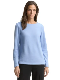 Tom Tailor Pullover & Sweatshirts*Soft-Touch Sweatshirt mit Knopf-Details mid blue melange