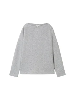 Tom Tailor Pullover & Sweatshirts*Soft-Touch Sweatshirt mit Knopf-Details medium silver grey melange