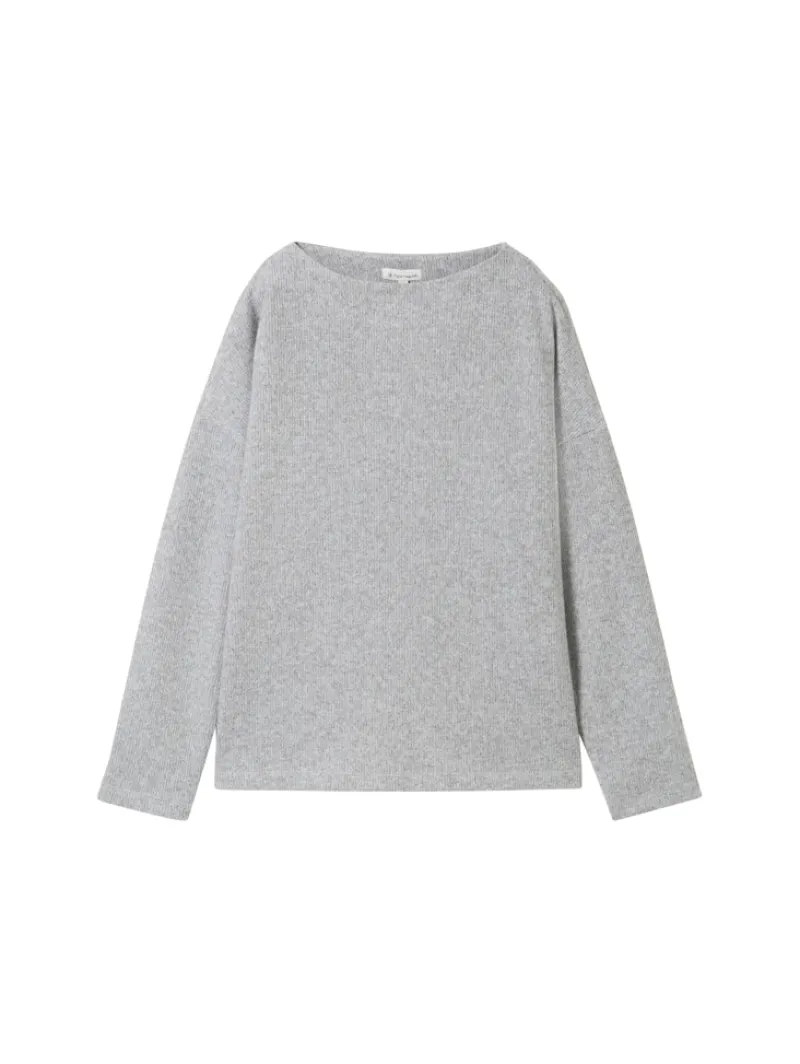 Tom Tailor Pullover & Sweatshirts*Soft-Touch Sweatshirt mit Knopf-Details medium silver grey melange