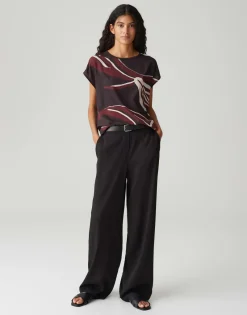 Opus Shirts*Sopika print midnight brown