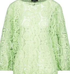 Monari Pullover & Sweatshirts*Spitzenshirt mit U Boot Ausschnitt pastell green