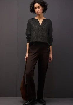 Street One Blusen*Split Neck Leo Bluse darkest brown