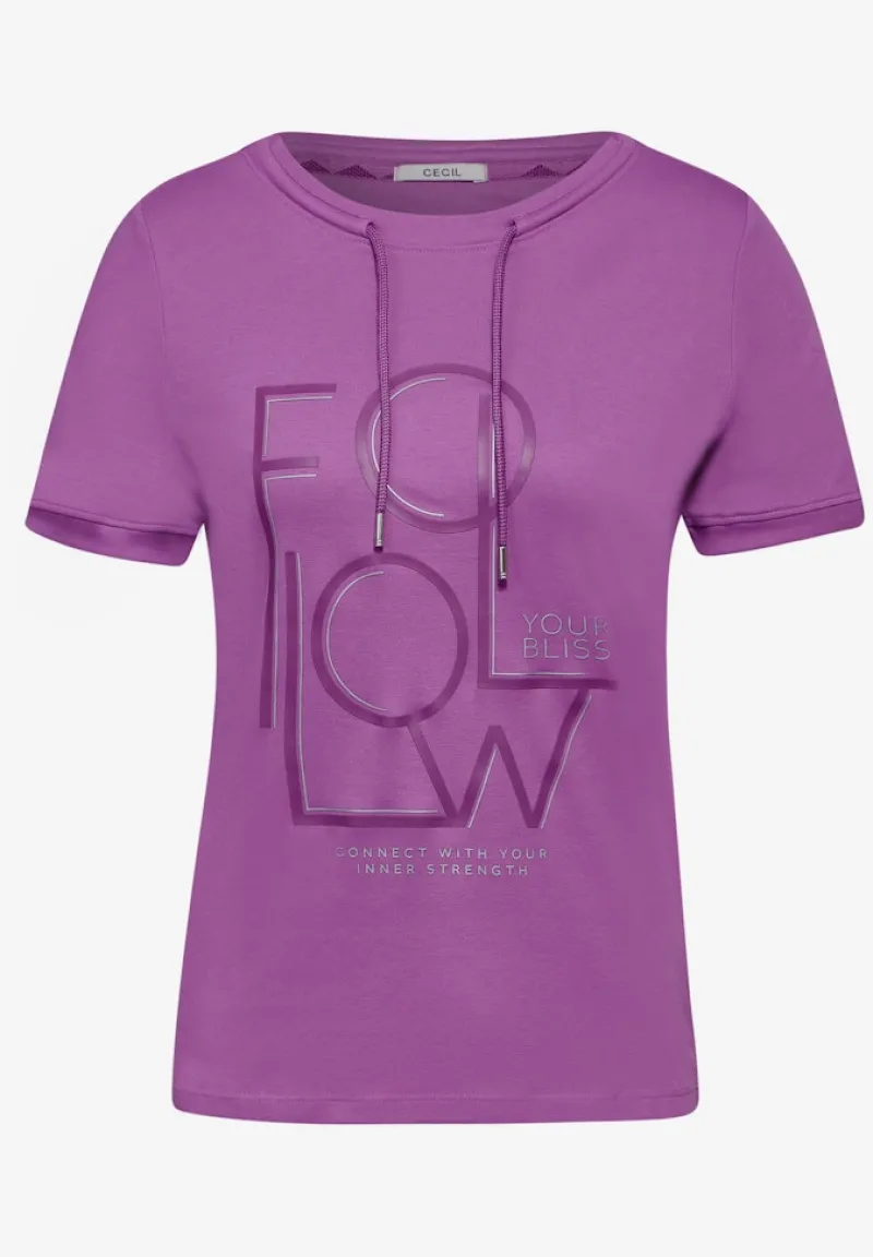 Cecil Shirts*Sportives Shirt mit Wording iced violet