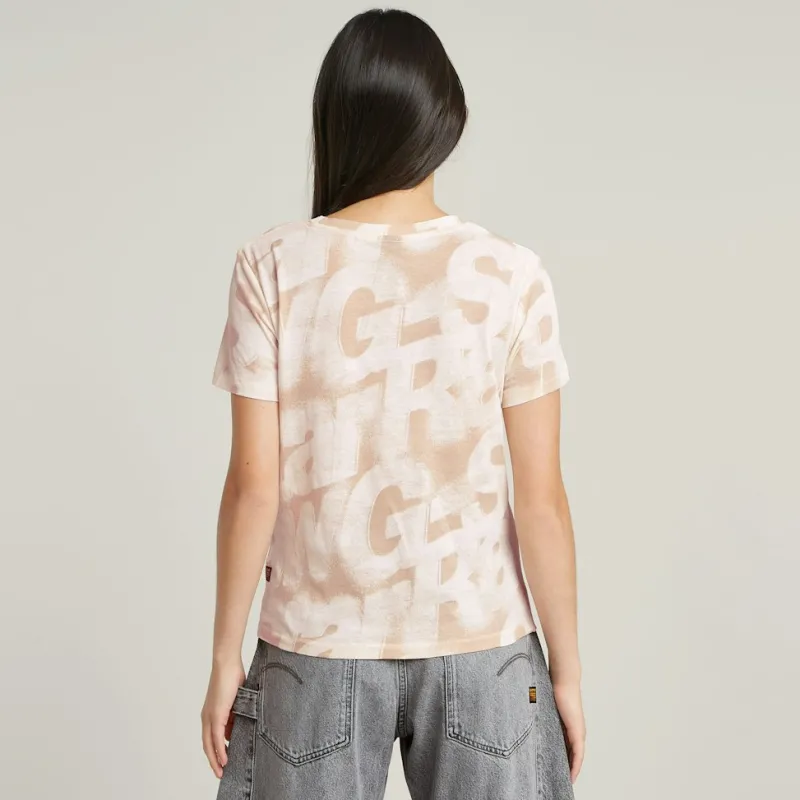 G-star Raw Shirts*Sprayed letters r t wmn liquid pink sprayed letters
