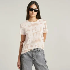 G-star Raw Shirts*Sprayed letters r t wmn liquid pink sprayed letters