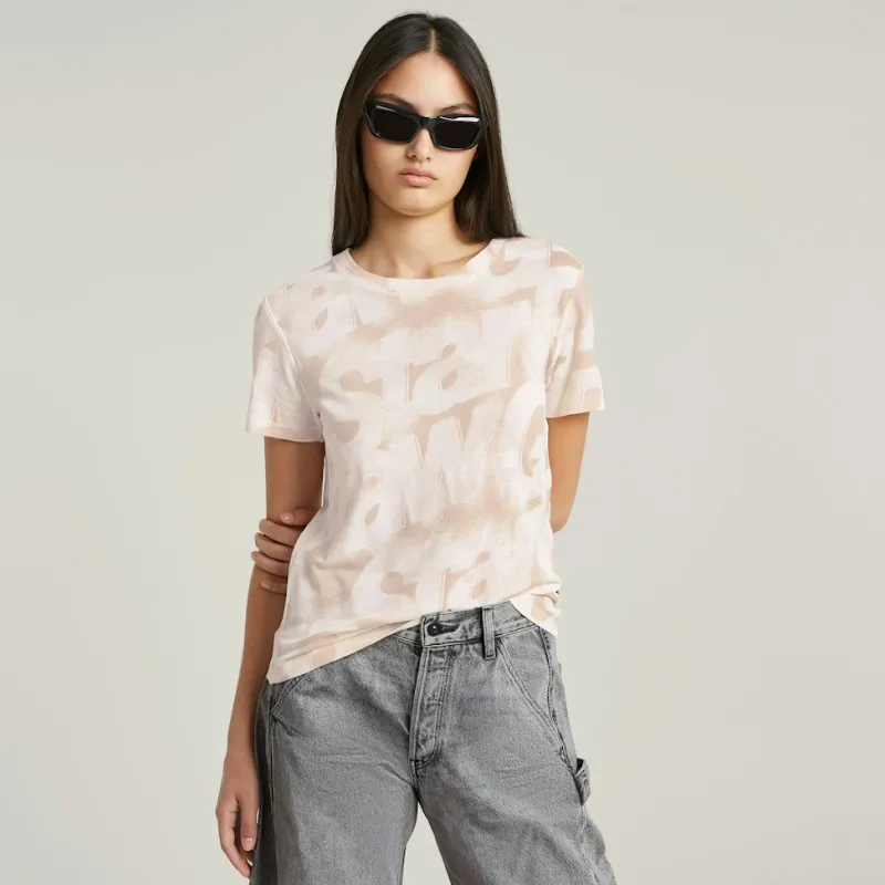 G-star Raw Shirts*Sprayed letters r t wmn liquid pink sprayed letters