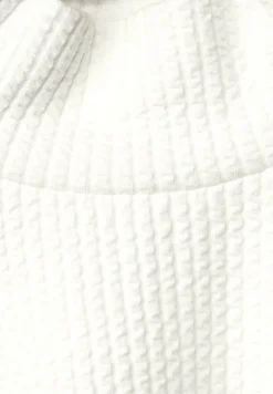 Street One Pullover & Sweatshirts*Stehkragenshirt mit Struktur off white