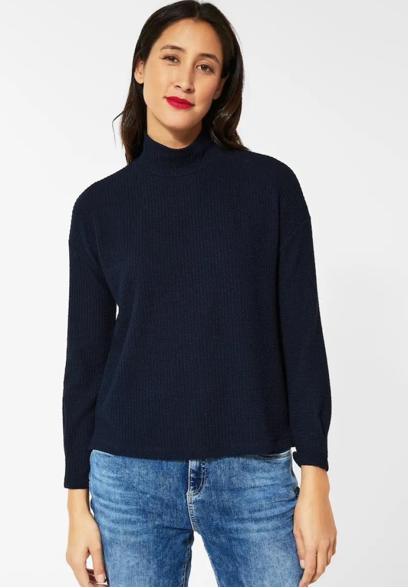 Street One Pullover & Sweatshirts*Stehkragenshirt mit Struktur deep blue