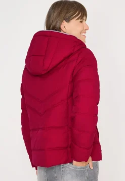 Cecil Jacken*Steppjacke mit Kapuze beaujolais red