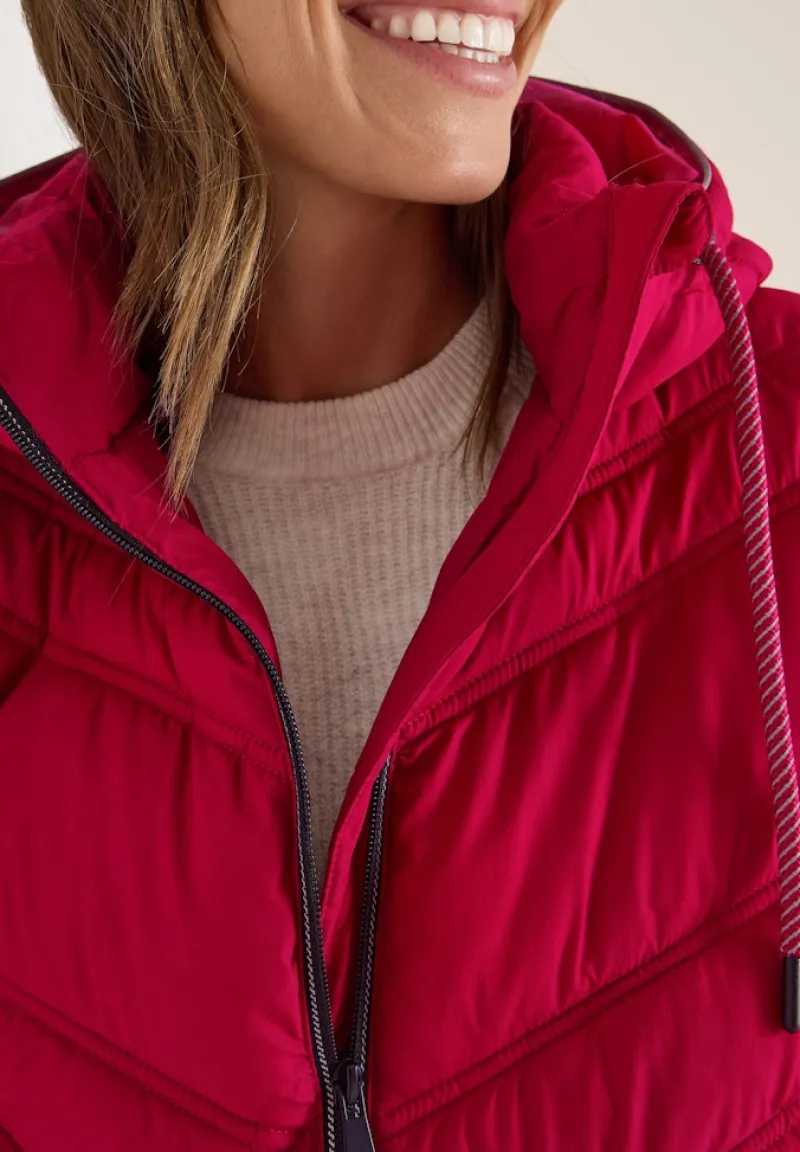 Cecil Jacken*Steppjacke mit Kapuze beaujolais red