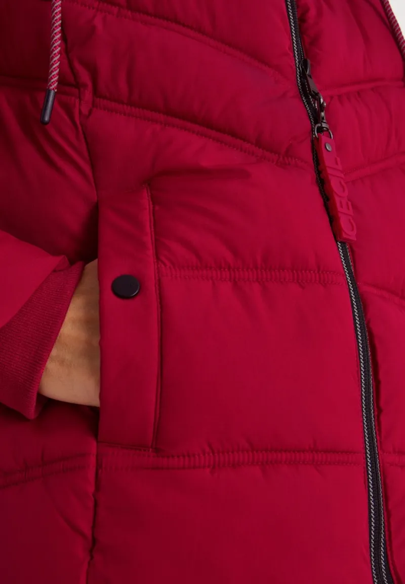 Cecil Jacken*Steppjacke mit Kapuze beaujolais red