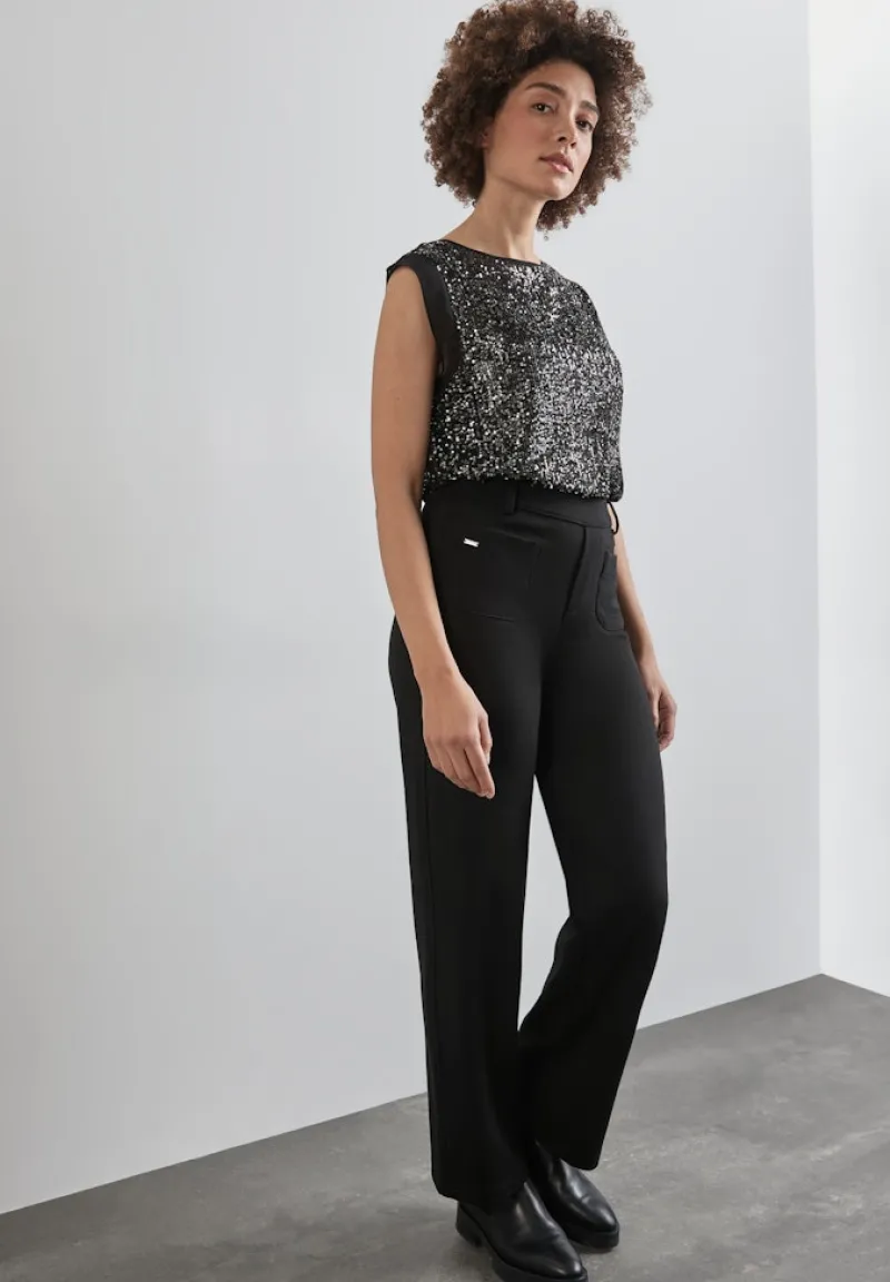 Street One Hosen*Straight Leg Hose Black
