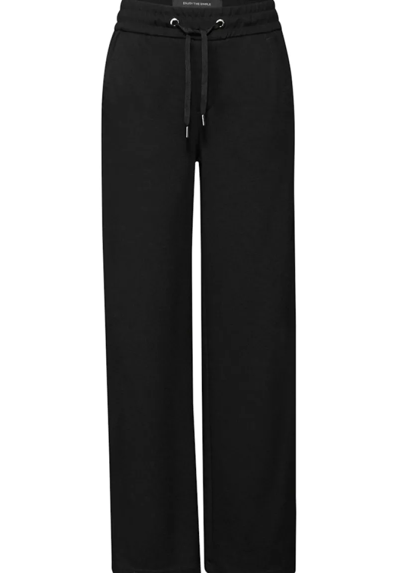 Street One Hosen*Straight Leg Hose mit Tape Black