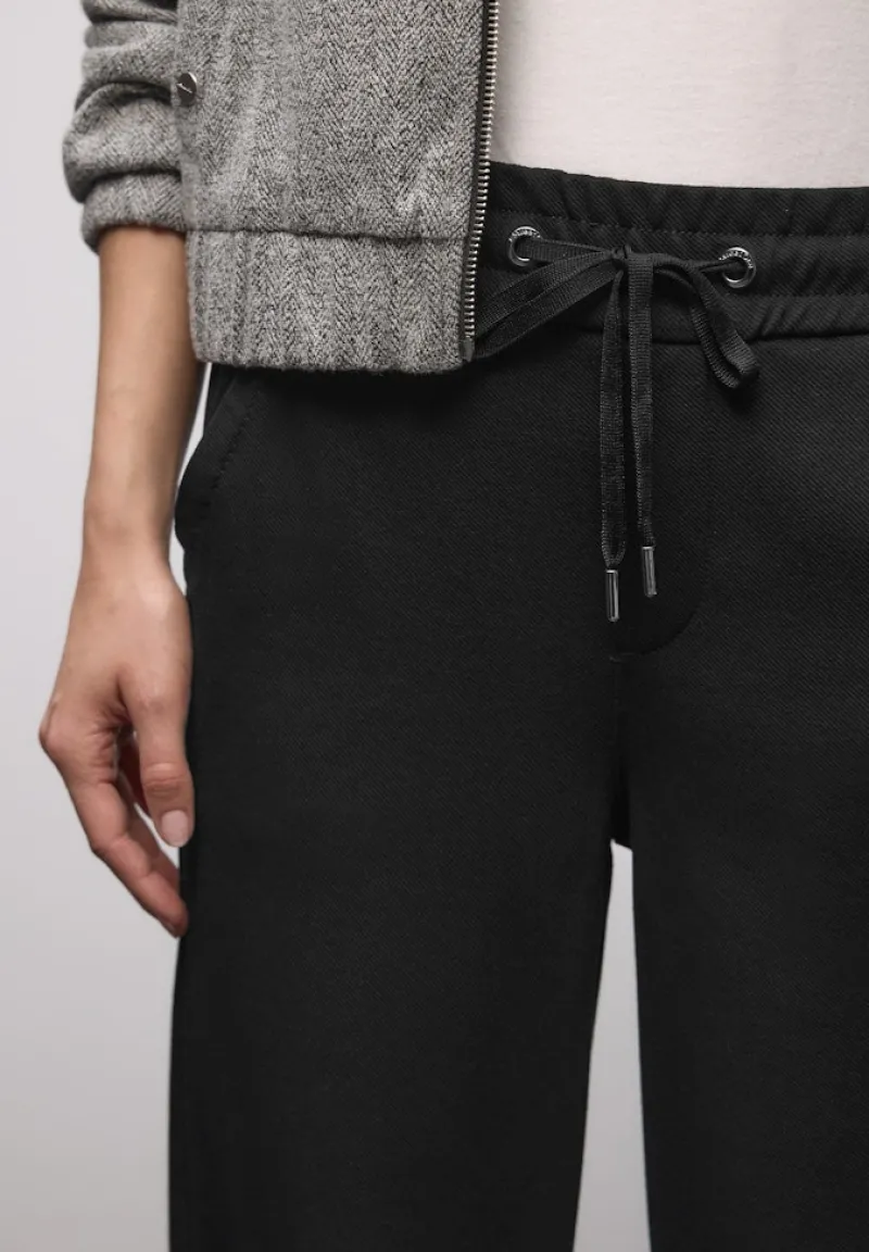 Street One Hosen*Straight Leg Hose mit Tape Black