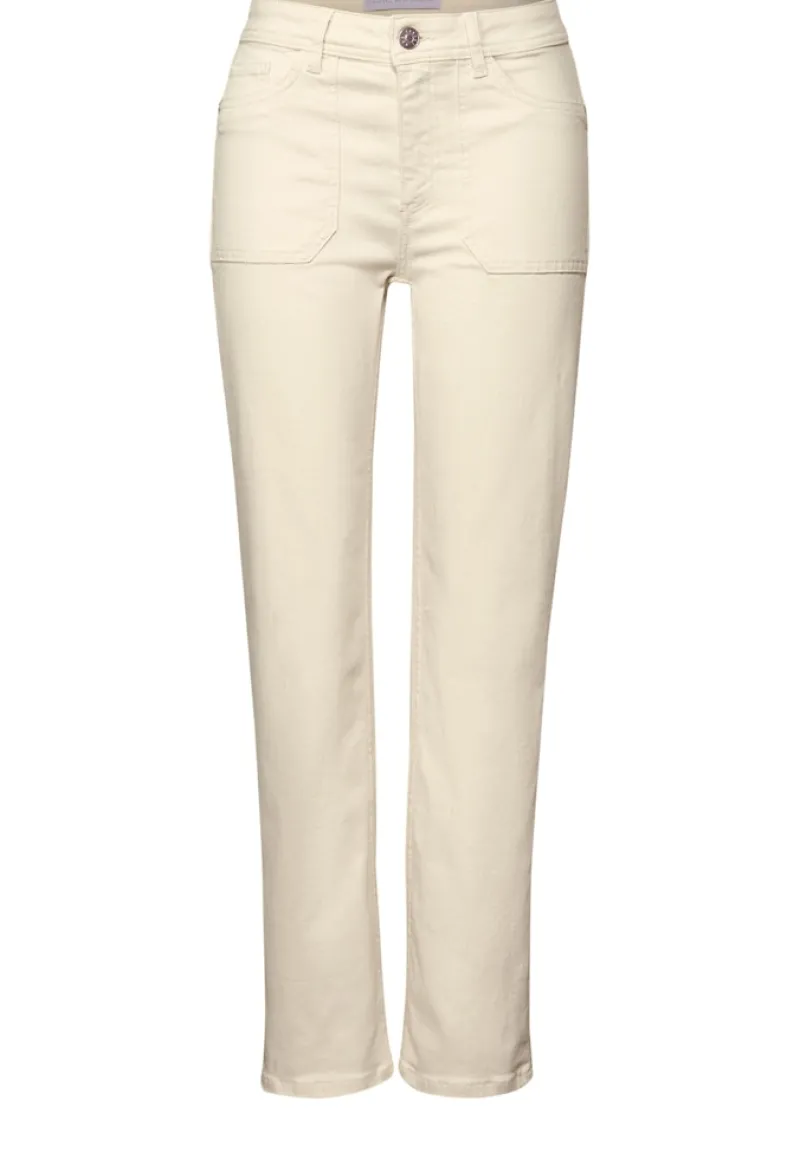 Street One Shorts*Straight Leg Jeans ecru washed