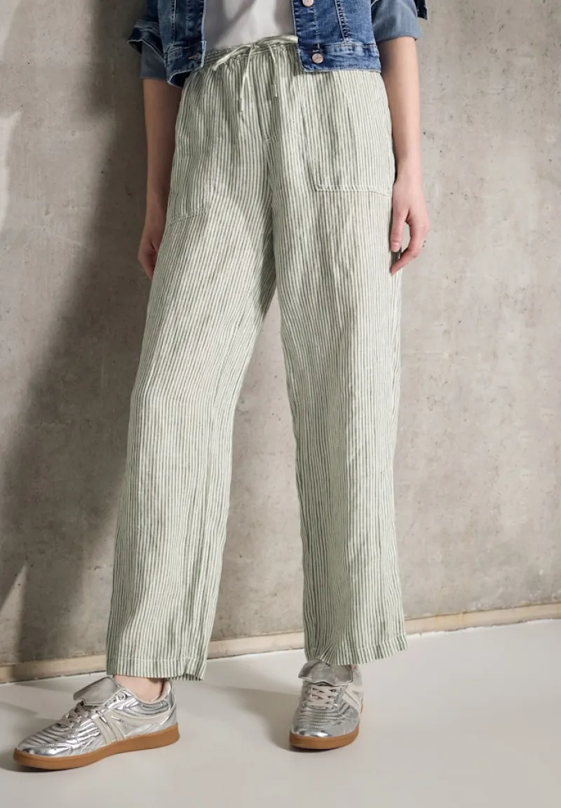 STREET ONE STUDIO Hosen*Straight Leg Leinenhose peridot green