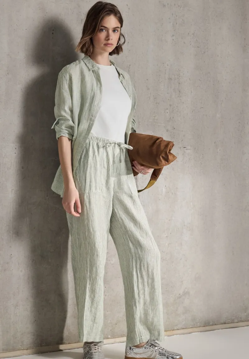 STREET ONE STUDIO Hosen*Straight Leg Leinenhose peridot green