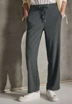 STREET ONE STUDIO Hosen*Straight Leg Strukturhose desert pine green