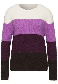 STREET ONE STUDIO Pullover & Sweatshirts*Streifen Federgarnpullover soft beige