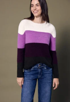 STREET ONE STUDIO Pullover & Sweatshirts*Streifen Federgarnpullover soft beige