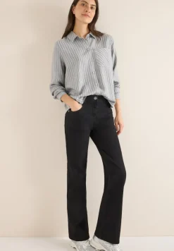 Cecil Blusen*Streifen Flanell-Hemdbluse luna grey melange