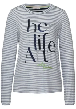 Street One Shirts*Streifen Shirt mit Wording dark vintage blue