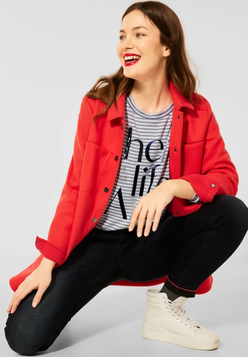 Street One Shirts*Streifen Shirt mit Wording dark vintage blue