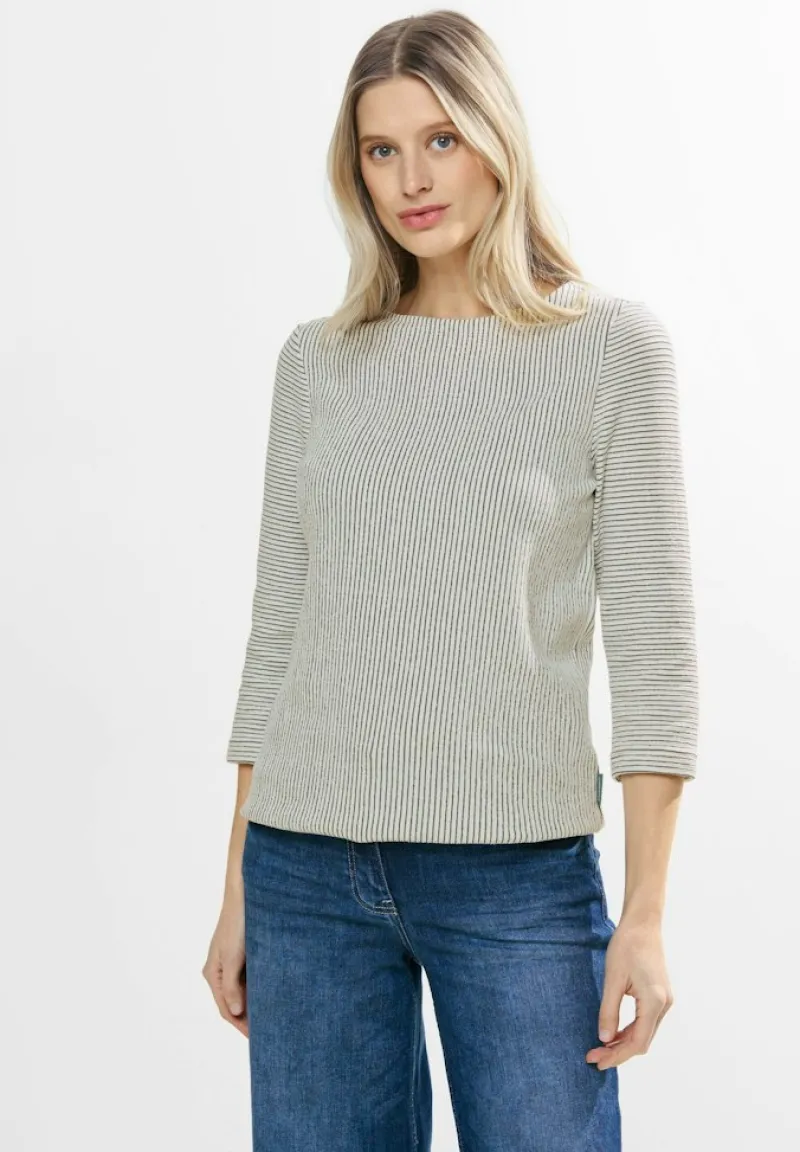 Cecil Shirts*Streifen Struktur Shirt vanilla white