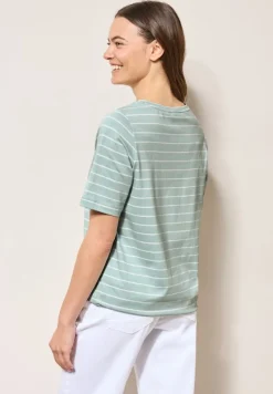 Cecil Shirts*Streifenshirt mit Wording cool salvia green