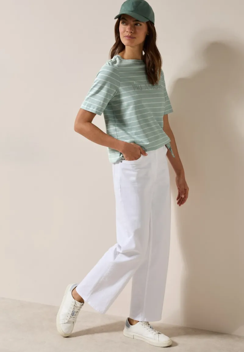 Cecil Shirts*Streifenshirt mit Wording cool salvia green