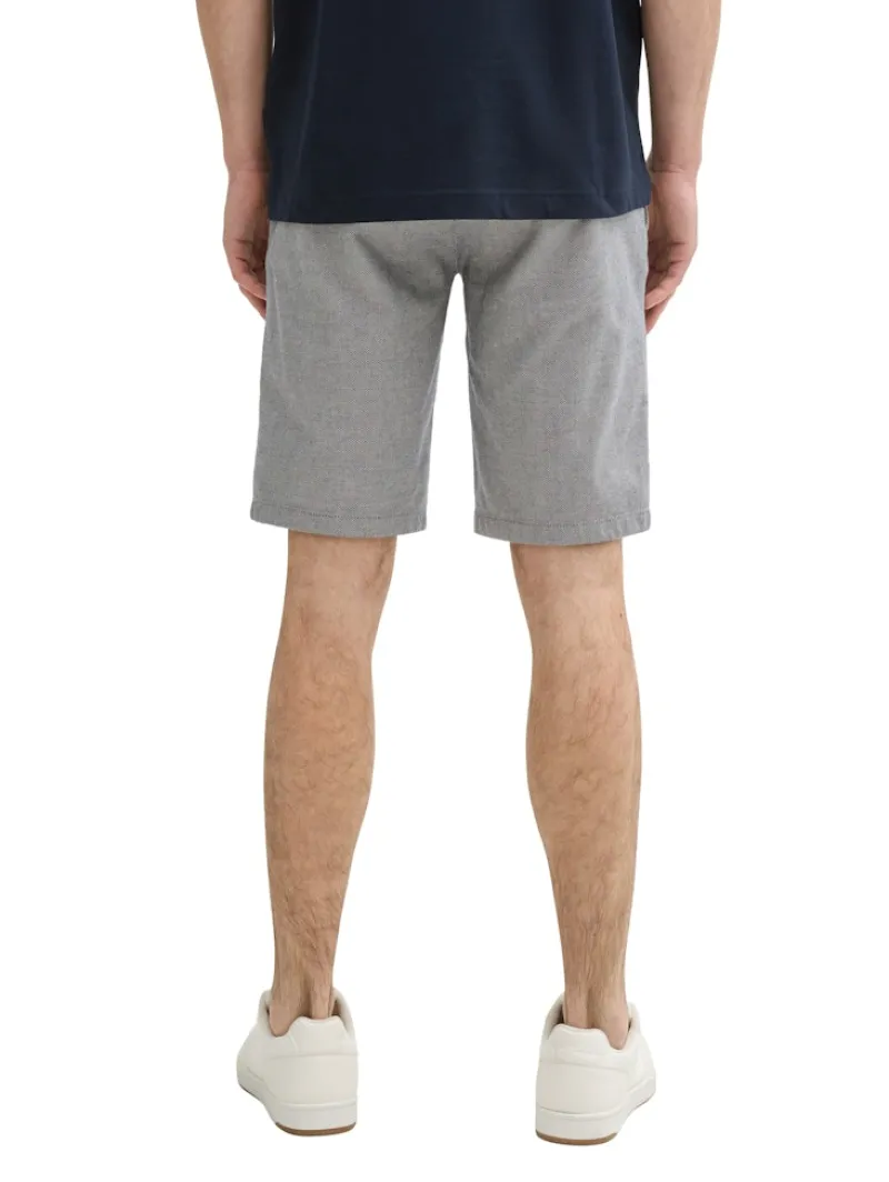 Tom Tailor Shorts|Big Boys*Stretch Slim Chino Shorts mit Gürtel white navy zig zag structure