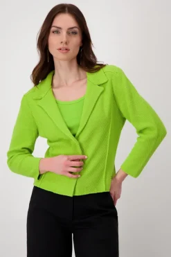 Monari Jacken*Strickblazer mit Reverskragen matcha
