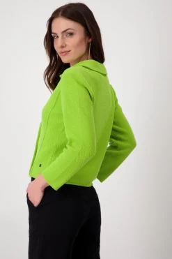 Monari Jacken*Strickblazer mit Reverskragen matcha