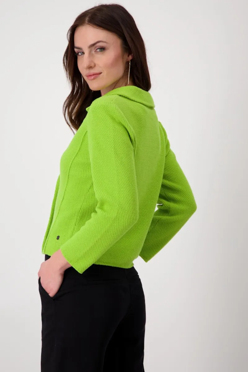 Monari Jacken*Strickblazer mit Reverskragen matcha