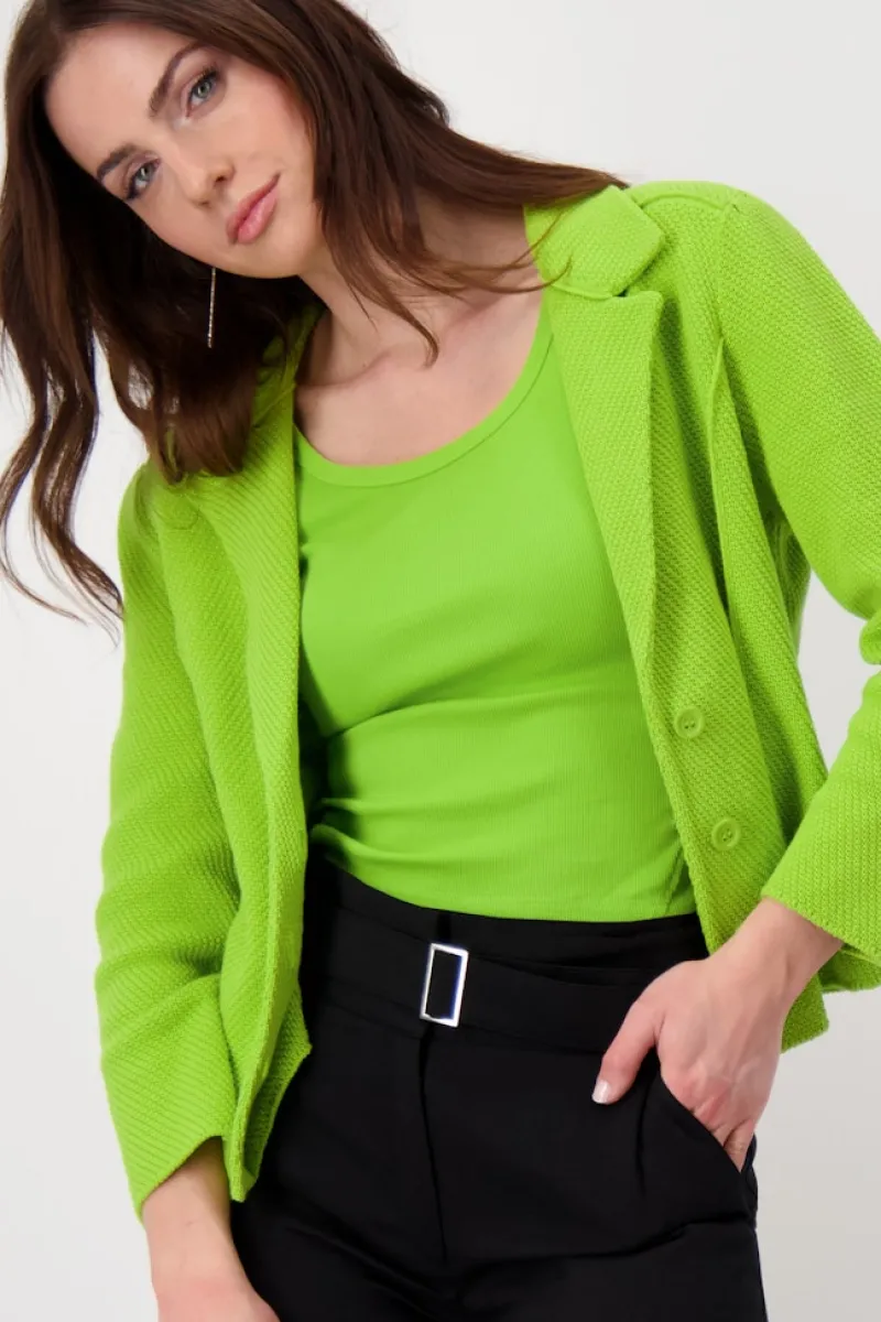 Monari Jacken*Strickblazer mit Reverskragen matcha
