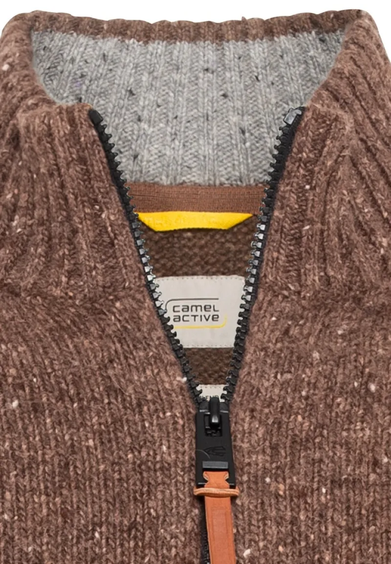 Camel Active Pullover & Sweatshirts|Big Boys*Strickjacke aus einem Merino-Wollmix nougat