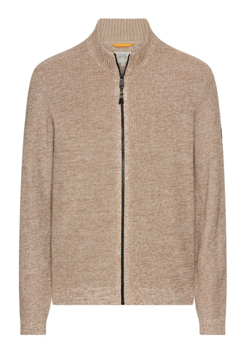 Camel Active Pullover & Sweatshirts*Strickjacke aus einem soften Baumwollmix oatmeal