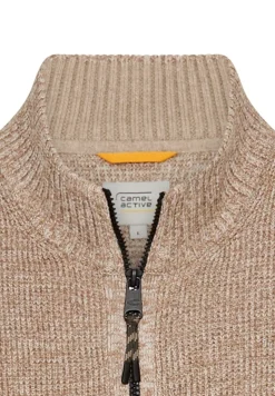 Camel Active Pullover & Sweatshirts*Strickjacke aus einem soften Baumwollmix oatmeal