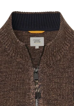 Camel Active Pullover & Sweatshirts*Strickjacke aus einem soften Baumwollmix dark brown