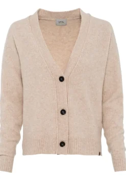 Camel Active Pullover & Sweatshirts*Strickjacke aus recyceltem Wollmix clay melange