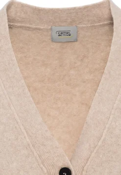 Camel Active Pullover & Sweatshirts*Strickjacke aus recyceltem Wollmix clay melange