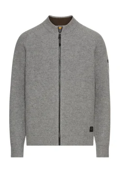 Camel Active Pullover & Sweatshirts*Strickjacke aus reiner Lammwolle grey melange