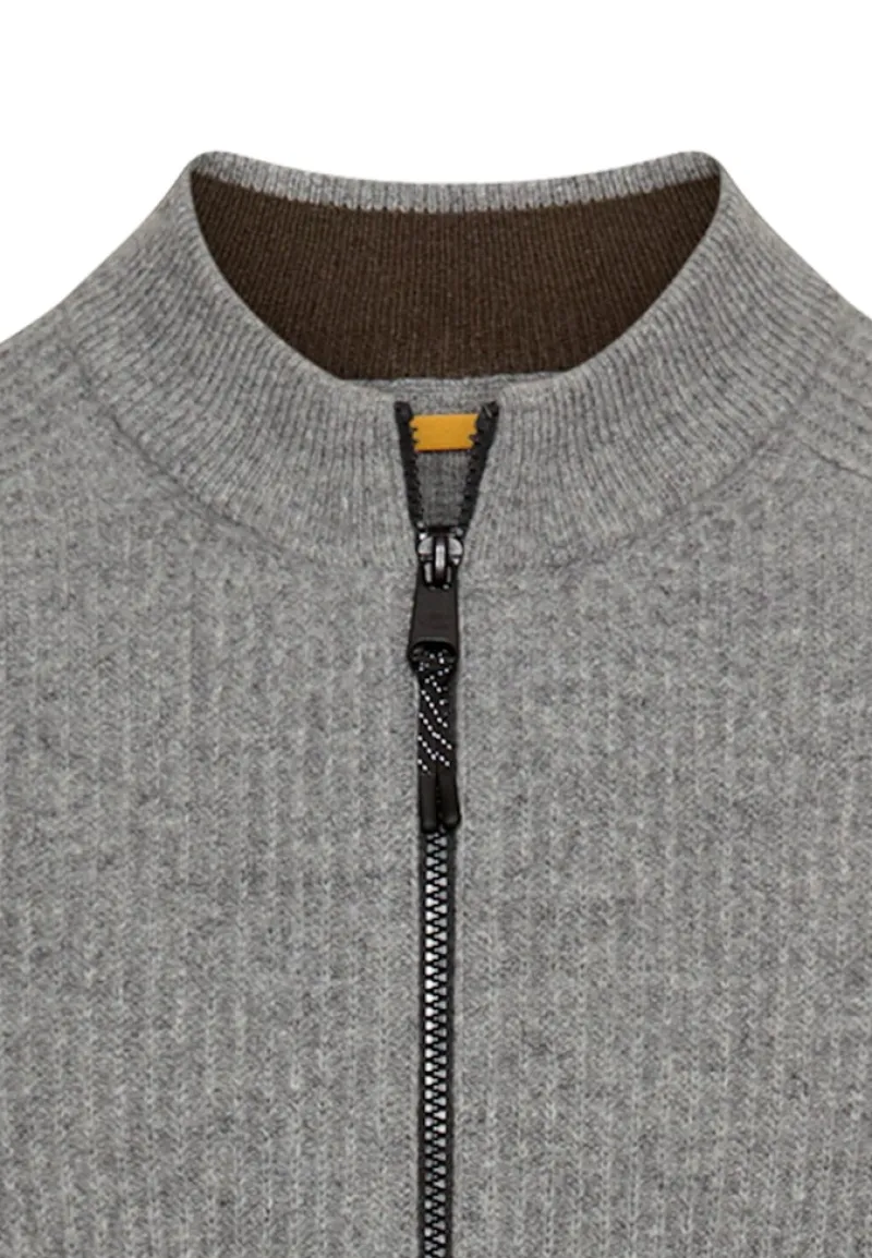 Camel Active Pullover & Sweatshirts*Strickjacke aus reiner Lammwolle grey melange
