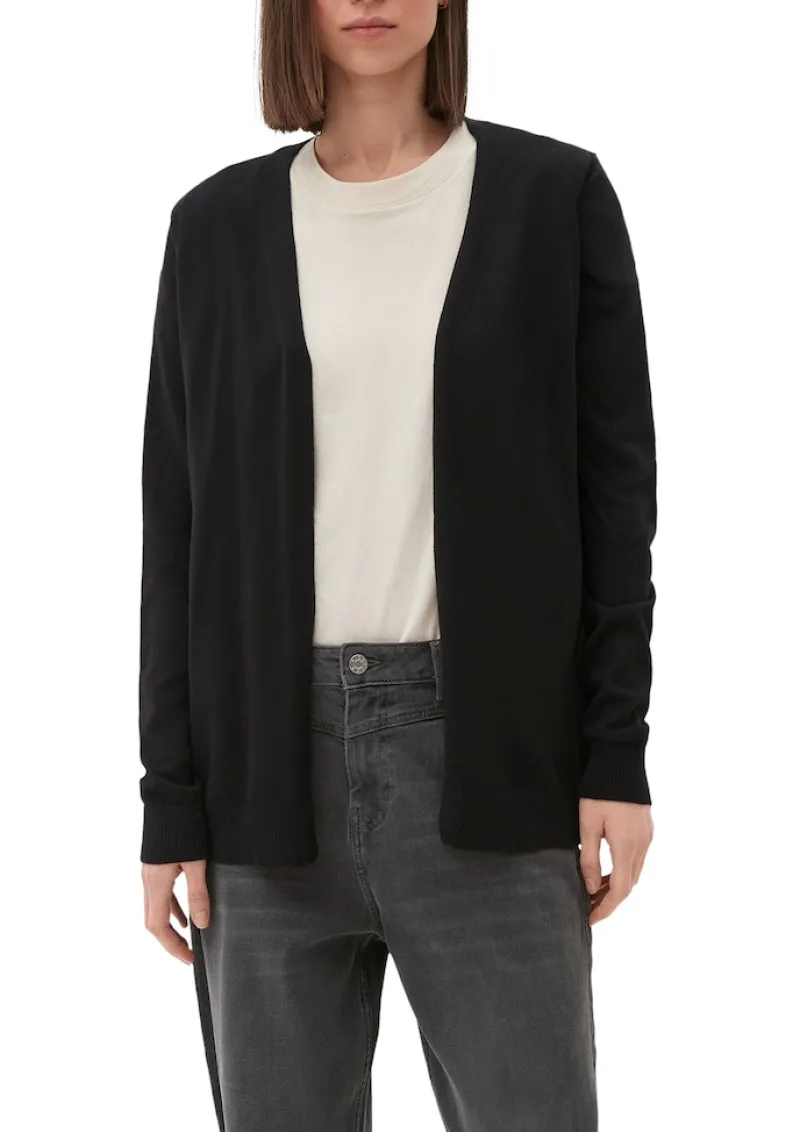 s.Oliver Pullover & Sweatshirts*Strickjacke aus Viskosemix Schwarz