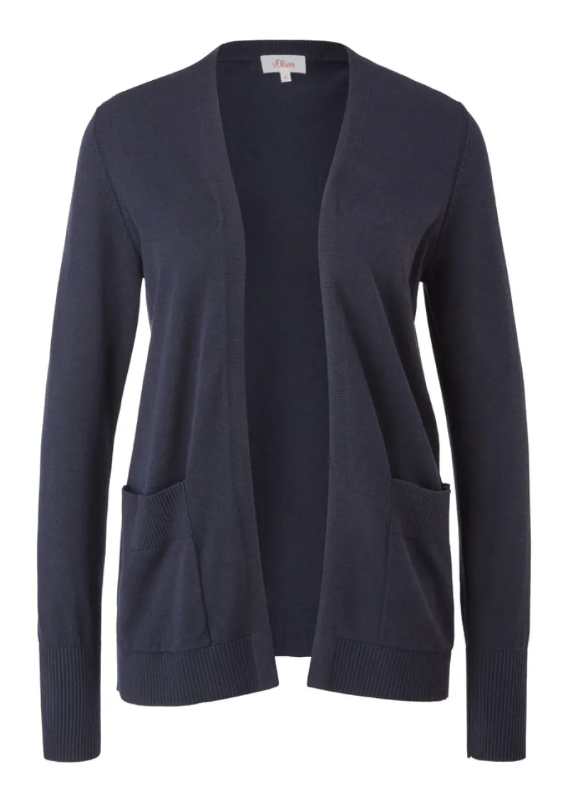 s.Oliver Pullover & Sweatshirts*Strickjacke aus Viskosemix Blau