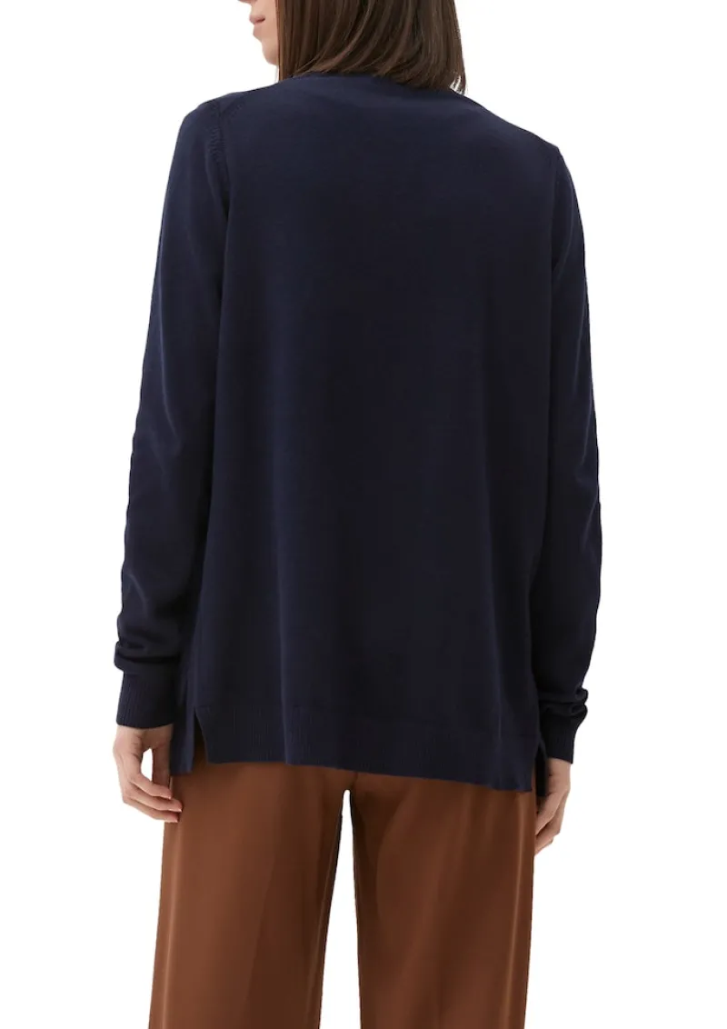 s.Oliver Pullover & Sweatshirts*Strickjacke aus Viskosemix blau2