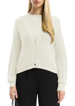 QS Pullover & Sweatshirts*Strickjacke creme