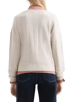 QS Pullover & Sweatshirts*Strickjacke creme